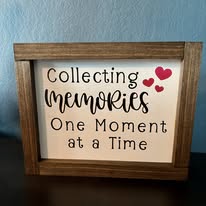 Collecting Memories handcrafted framed wood sign — home décor by Two Mittens